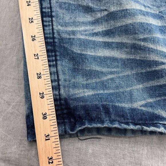 Kaalu Euro for the People Jeans Mens 50/32 Blue Crease Stonewash Straight Leg Hi - Picture 10 of 15